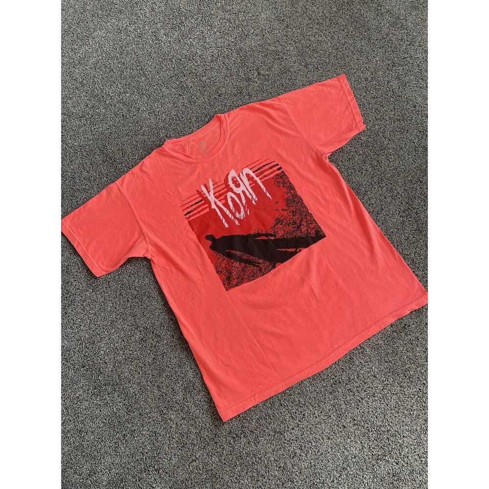 Korn Band Graphic T-Shirt Short Sleeve Orange NWOT Size XL